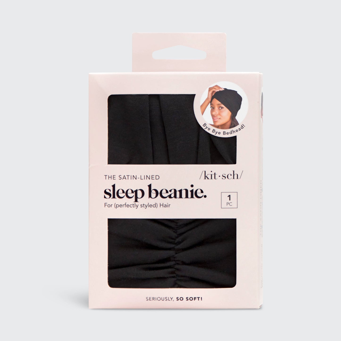 Sleep Beanie with Satin lining - Black